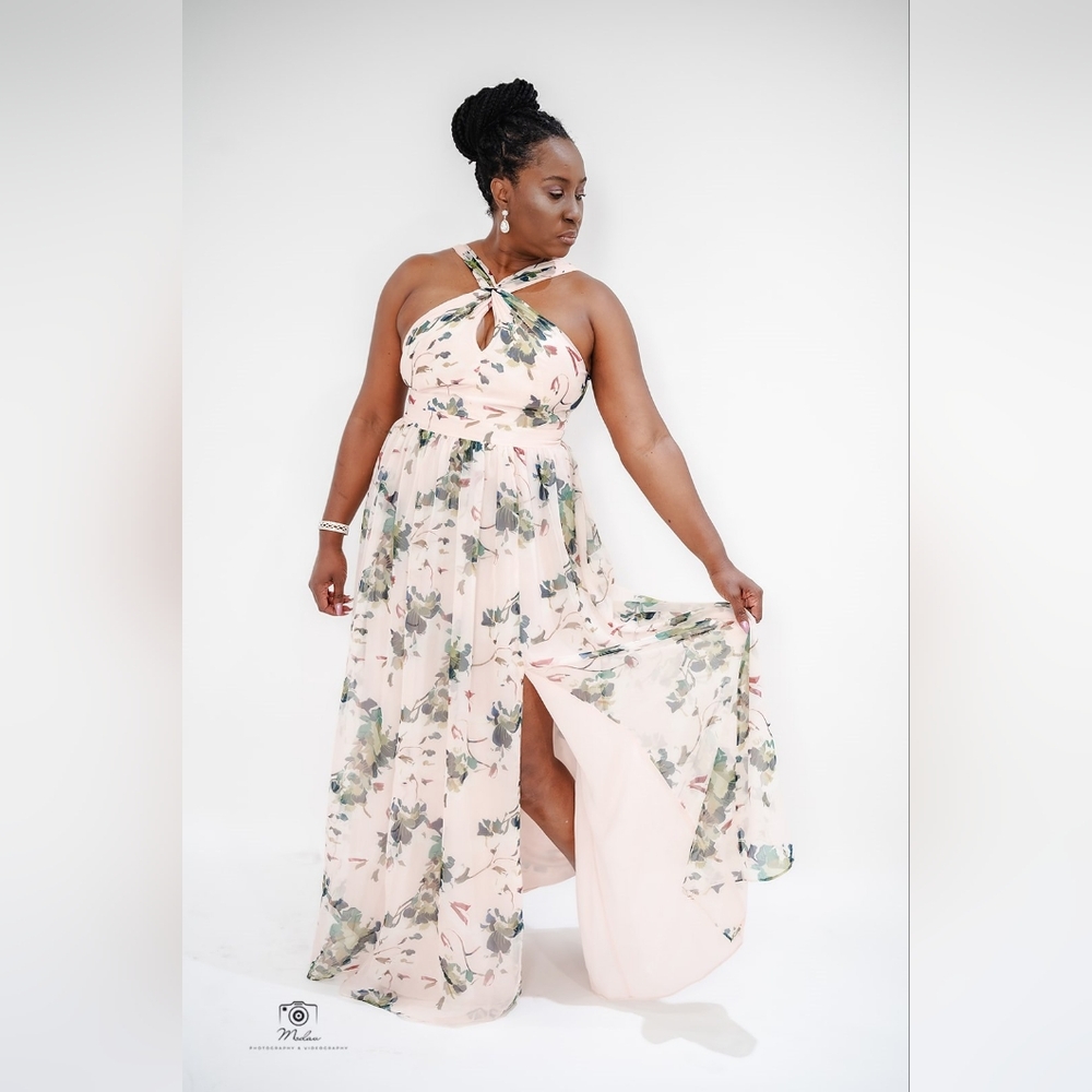 ❌SOLD❌ADRIANNA PAPELL Womens Organza Floral Print Evening Dress